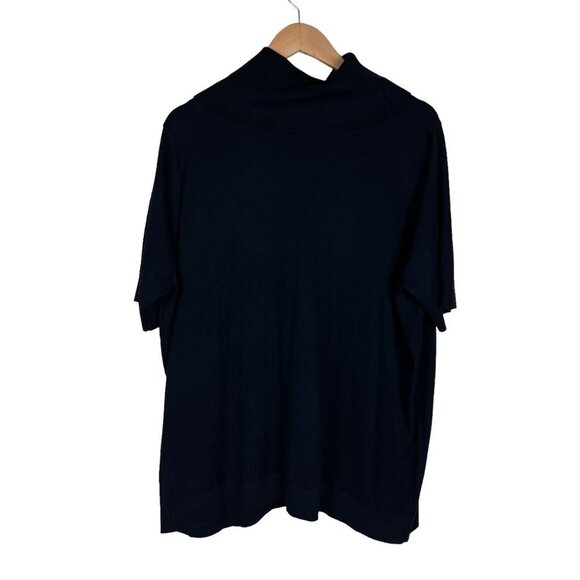 Kerisma Womens M/L Short Sleeve Turtle Neck Oversized Mercerized Wool Blend Top - Picture 2 of 7